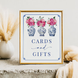 Póster Tarjetas y regalos Chinoiserie Bridal Shower Rótul