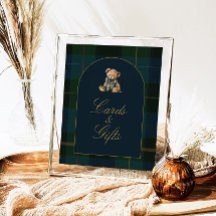 Tarjetas y regalos clásicos de baby shower de cuad