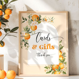 Póster Tarjetas y regalos cumpleaños naranjas cariñito
