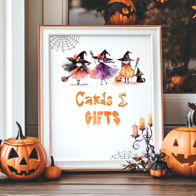 Póster Tarjetas y regalos Cute brujas de Halloween Cumple (Subido por el creador)
