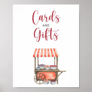 Póster Tarjetas y regalos de acuarela de bayas para baby