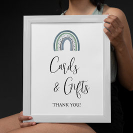 Póster Tarjetas y regalos de Baby Shower Rainbow Baby Boy