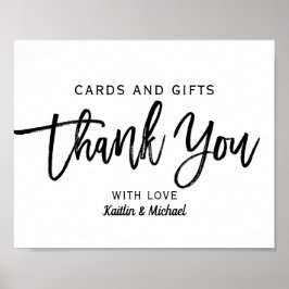Póster Tarjetas y regalos de boda 8x10 Tipografía | Negro
