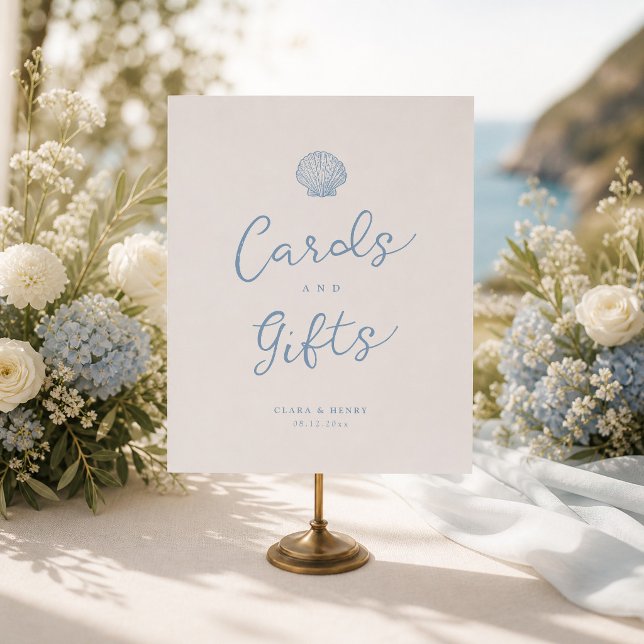 Póster Tarjetas y regalos de boda costera azul (Subido por el creador)