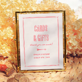 Póster Tarjetas y regalos de boda de Cupido dibujados a m