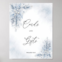 Póster Tarjetas y regalos de boda de invierno de bayas bl