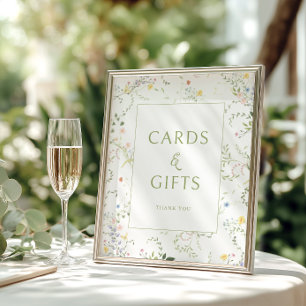 Póster Tarjetas y regalos de boda de jardín floral delica