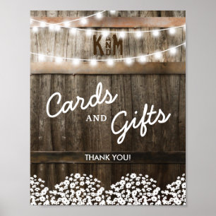 PÓSTER TARJETAS Y REGALOS DE BODA DE PAÍS RÚSTICO