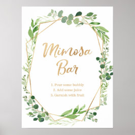 Póster Tarjetas y regalos de boda de vegetación letrero d