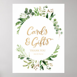 Póster Tarjetas y regalos de boda de verde party sign