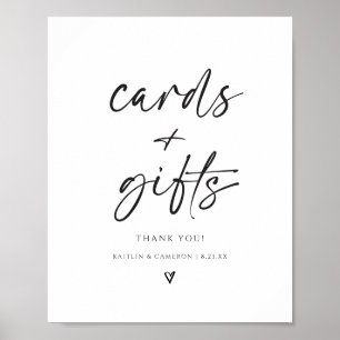 Póster Tarjetas y regalos de boda modernos signo minimali