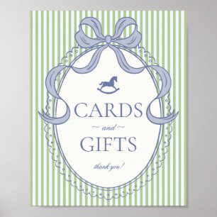 Póster Tarjetas y regalos de caballo de juguete con lazo