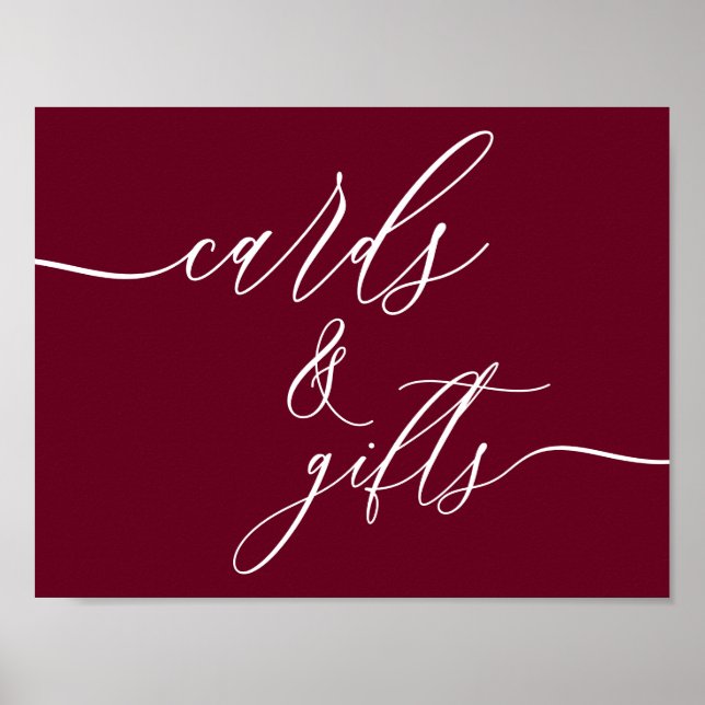 Póster Tarjetas Y Regalos De Caligrafía Horizontal De Bor (Frente)