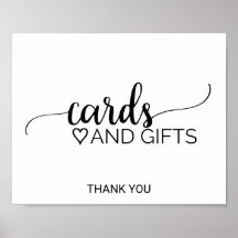 Tarjetas y regalos de caligrafía negra sencilla