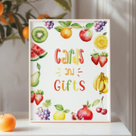 Póster Tarjetas y regalos de cumpleaños de fruta de dos t