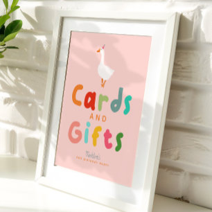 Póster Tarjetas y regalos de cumpleaños de gansa tonta ro