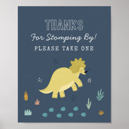 Póster Tarjetas y regalos de dinosaurios lindos Letrero d