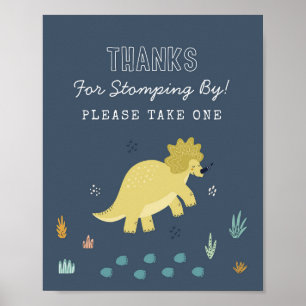 Póster Tarjetas y regalos de dinosaurios lindos Letrero d