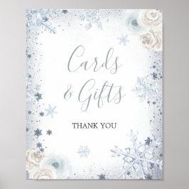 Póster Tarjetas y regalos de ducha de novia con copo de n