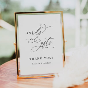 Póster Tarjetas y regalos de ducha de novia de boda elega