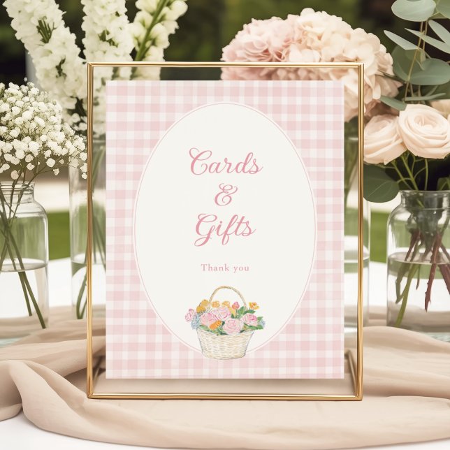 Póster Tarjetas y regalos de ducha de novia de gingham ro (Subido por el creador)