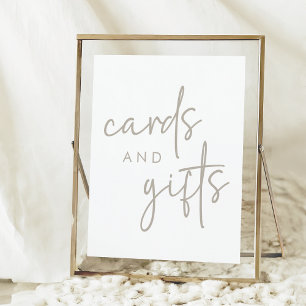 Póster Tarjetas y regalos de ducha de novia minimal y bla