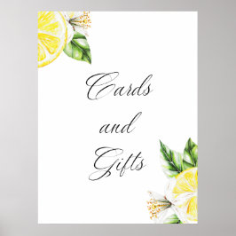 Póster Tarjetas y regalos de ducha mediterráneos de limón