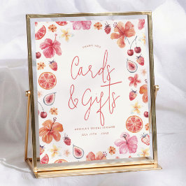 Póster Tarjetas y regalos de ducha nupcial de naranja cít