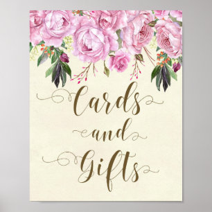 Póster tarjetas y regalos de fiesta de boda de flores púr