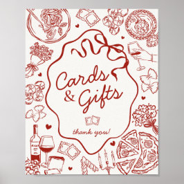 Póster Tarjetas y regalos de fiesta de pasta italiana