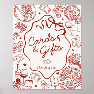 Póster Tarjetas y regalos de fiesta de pasta italiana