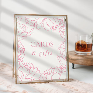 Póster Tarjetas y regalos de flores rosadas Peony Garden