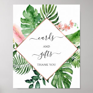 Póster Tarjetas y regalos de flores tropicales