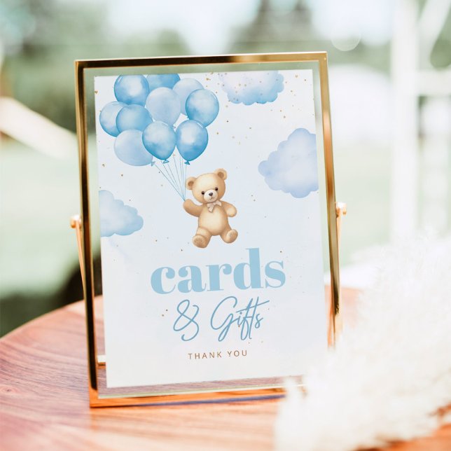 Póster Tarjetas y regalos de globos azules de oso de pelu (Subido por el creador)