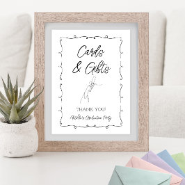 Póster Tarjetas y regalos de graduación rosadas y rojas d