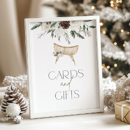 Póster Tarjetas y regalos de guardería elegante de invier
