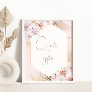 Póster Tarjetas y regalos de hierba de pampas boho