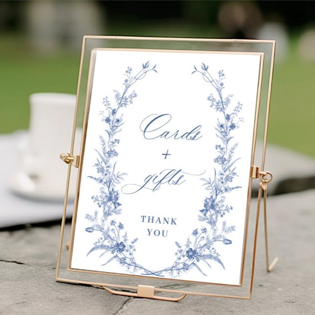 Póster Tarjetas y regalos de jardín francés azul y polvor (Subido por el creador)