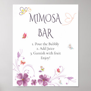 Póster Tarjetas y regalos de la ducha de novia de maripos