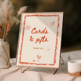 Póster Tarjetas y regalos de mano de Naranja de estilo it