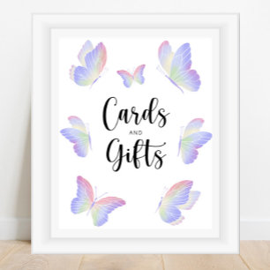 Póster Tarjetas y regalos de mariposa baby shower