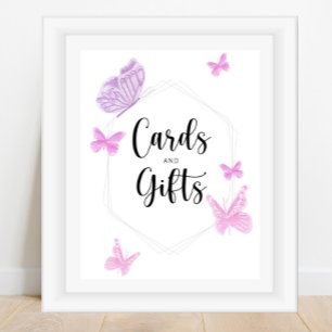 Póster Tarjetas y regalos de mariposa para baby shower