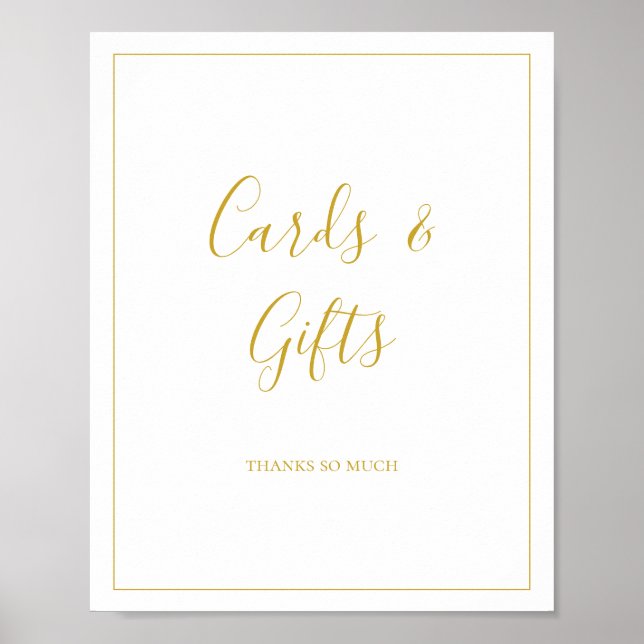 Póster Tarjetas y regalos de Navidad sencillos y elegante (Frente)
