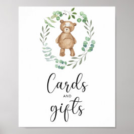 Póster tarjetas y regalos de osito bebé shower