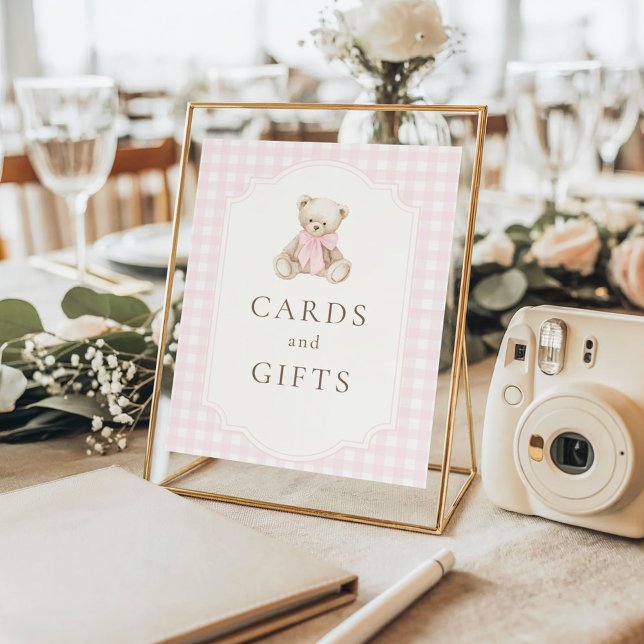 Póster Tarjetas y regalos de osito de peluche con gingham (Subido por el creador)