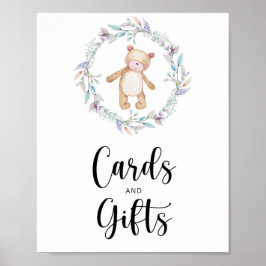 Póster tarjetas y regalos de osito de peluche para baby s