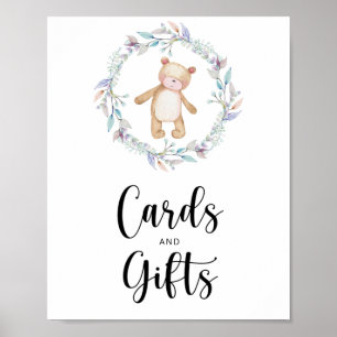 Póster tarjetas y regalos de osito de peluche para baby s