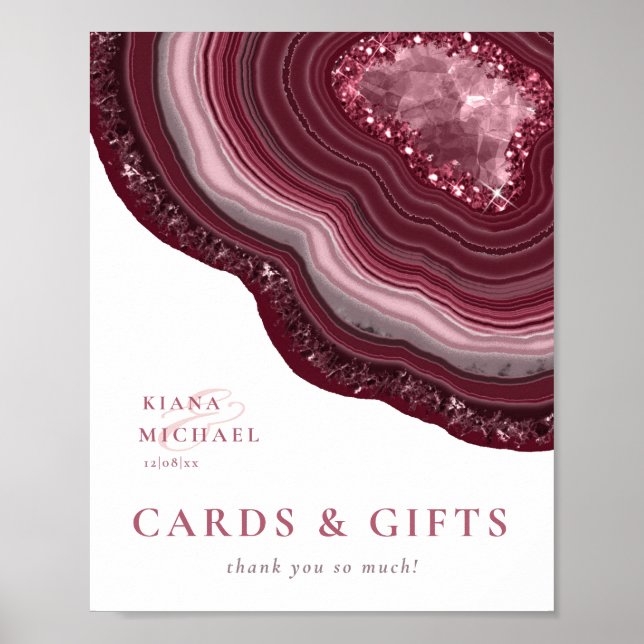 Póster Tarjetas y regalos de Purpurina de Geode Agate ID6 (Frente)