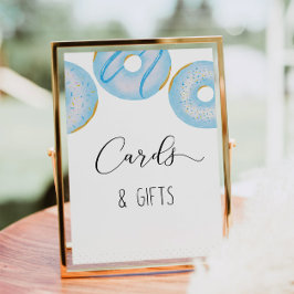 Póster Tarjetas y regalos de rociado de bebé de donut azu