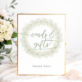 Póster Tarjetas y regalos de shower nupcial de flores bla